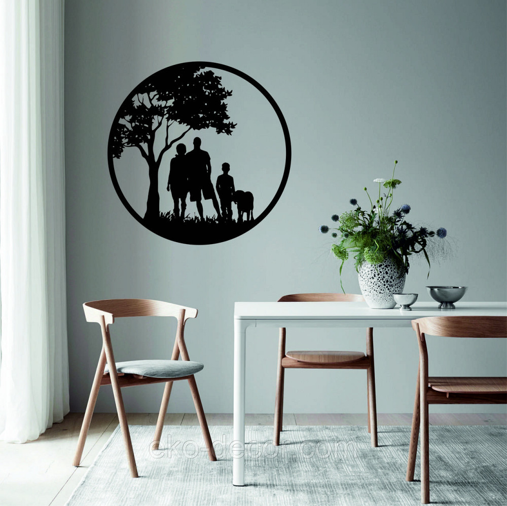 Декоративне настінне Панно «Сім'я», Декор на стіну 90*90 см, Чорний Київ - фото 10