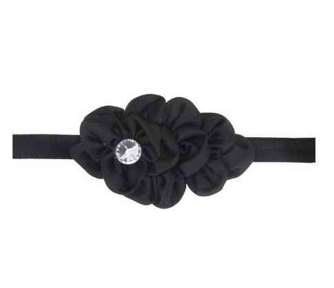 Ошатна пов'язка дитяча чорна - квітка 10см, розмір універсальний (на резинці) Київ