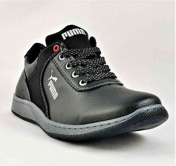 Кроссовки Мужские Puma Чёрные Кожаные Мокасины Пума (размеры: 40) Видео Обзор Днепр