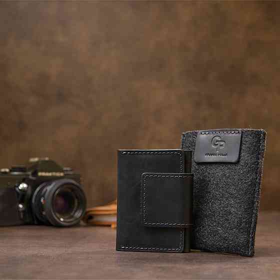 Шкіряна візитниця Чорний (GRANDE PELLE) Київ