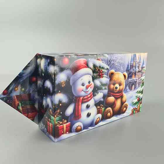 Новогодняя подарочная картонная упаковка для конфет (500грм) №241 