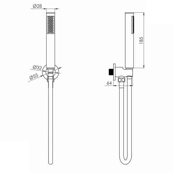 Душовий гарнітур Volle CASCADA B50 графіт 1586.170205 Київ