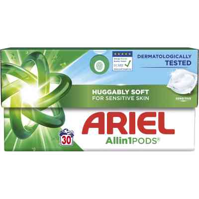 Капсулы для стирки Ariel Pods All-in-1 Sensitive Skin Для чувствительной кожи 30 шт. (8700216766012) Винница