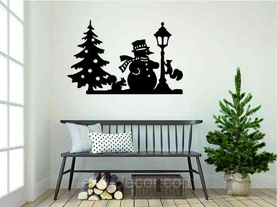 Декоративне настінне Панно «Новий рік», Декор на стену 110*70 см, Чорний Київ