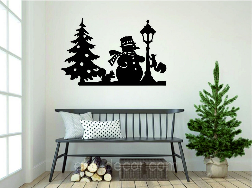 Декоративне настінне Панно «Новий рік», Декор на стену 110*70 см, Чорний Київ - фото 3