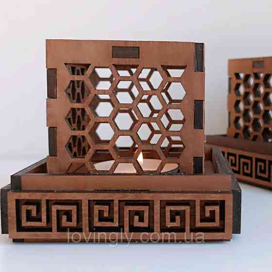 Деревянный подсвечник из акации для чайной свечи. Ирпень