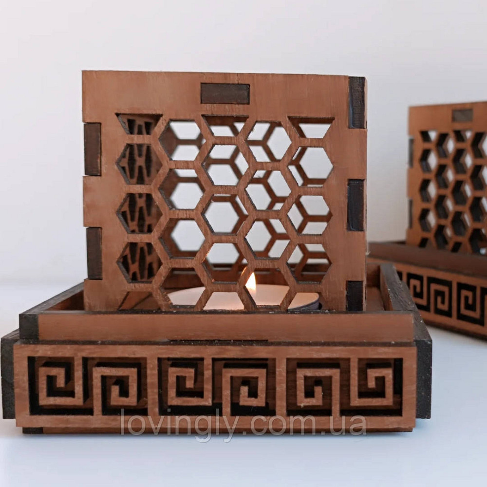 Деревянный подсвечник из акации для чайной свечи. Ирпень - изображение 3