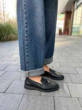 Лофери жіночі Notta bene чорні натуральна шкіра 37р.-24см. (5628) Коломия