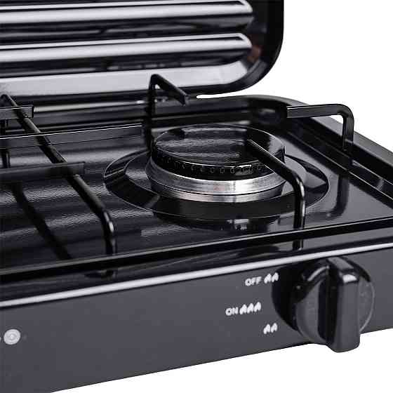 Настольная газовая плита на 2 конфорки 4.4 кВт мини газовая плита для баллонного газа Черная Sokany SK-6002 Киев