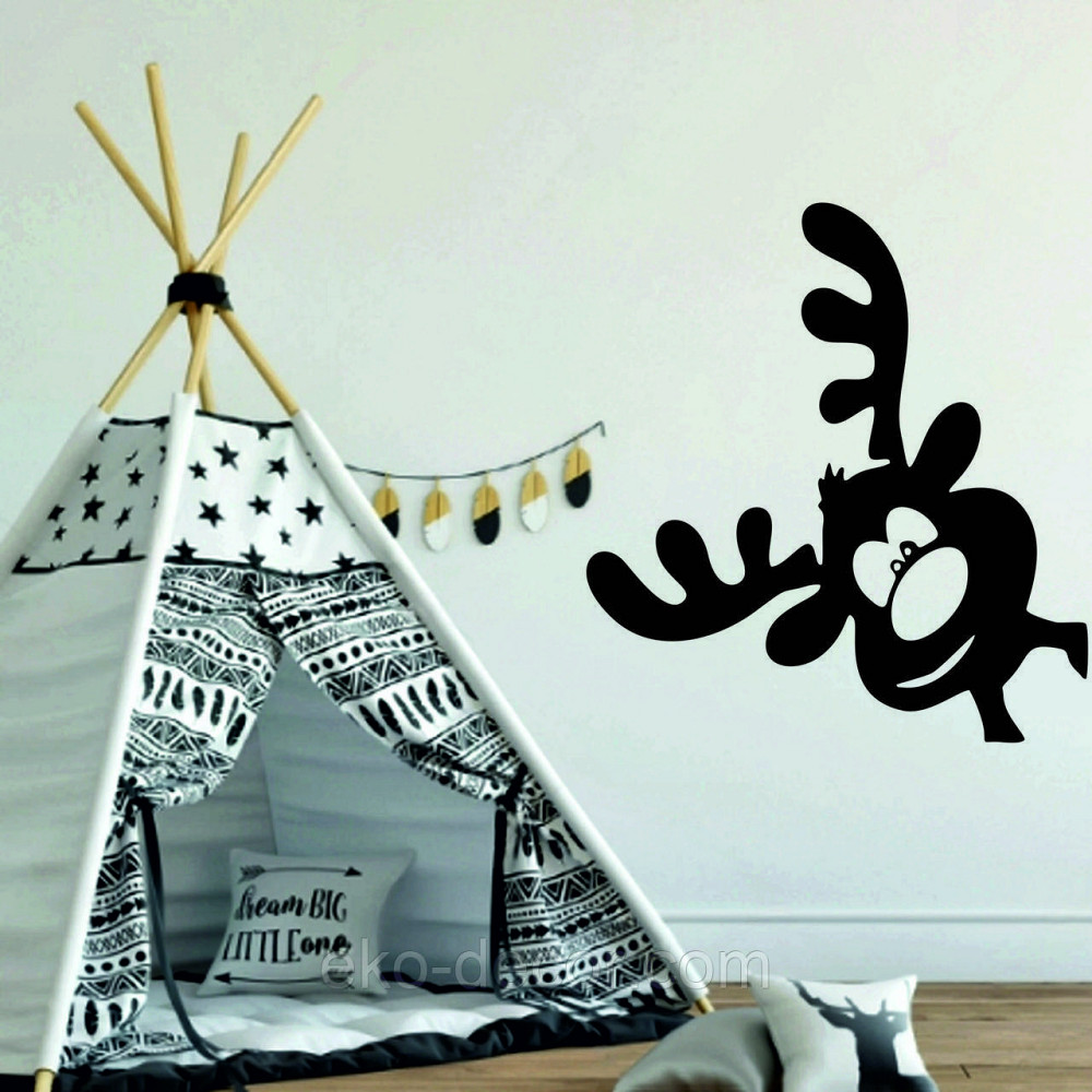 Декоративное настенное Панно «Олень», Декор на стену 70*70 см, Черный Киев - изображение 3