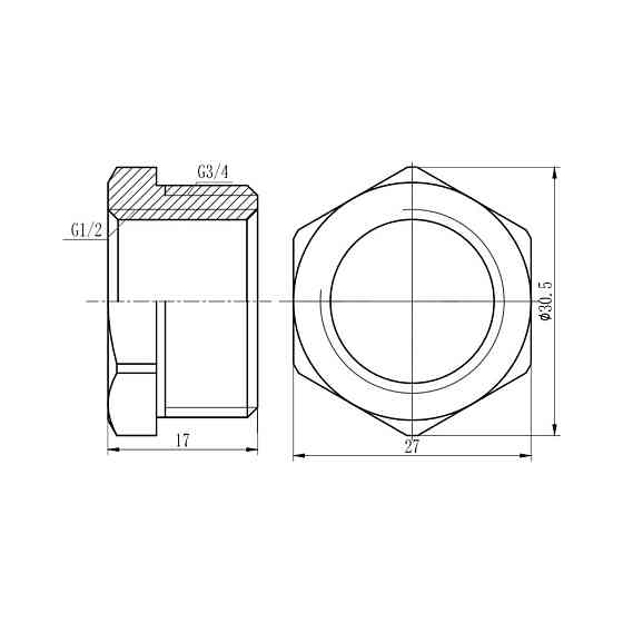Футорка Thermo Alliance Forte 3/4"х1/2" НВ хром SF374H2015 Київ