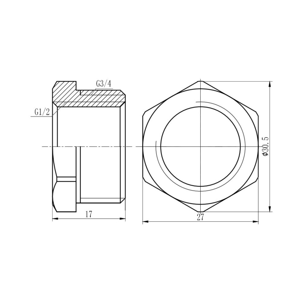 Футорка Thermo Alliance Forte 3/4"х1/2" НВ хром SF374H2015 Київ - фото 2