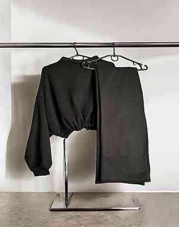 Женский теплый костюм с брюками и свитшотом в фасоне «летучая мышь» трехнитка на флисе Одесса