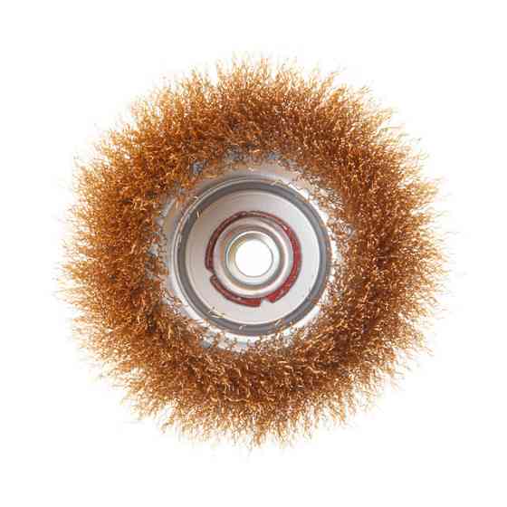 Щітка чашкова, 125 мм, M14, кручений дріт покритий латунню, для КШМ, 6500 об/хв INTERTOOL BT-1126 Київ
