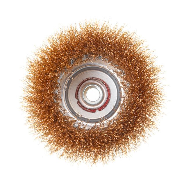 Щітка чашкова, 125 мм, M14, кручений дріт покритий латунню, для КШМ, 6500 об/хв INTERTOOL BT-1126 Київ - фото 2