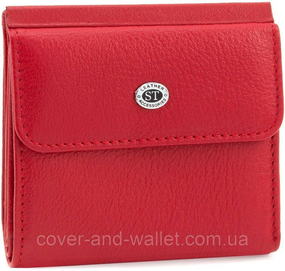 Маленький женский бумажник из натуральной кожи бордового цвета ST 209 Красный Киев - изображение 1
