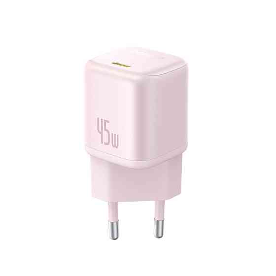 Мережевий зарядний пристрій Baseus PicoGo GaN Fast Charger 1C 45W EU Baby Pink Київ
