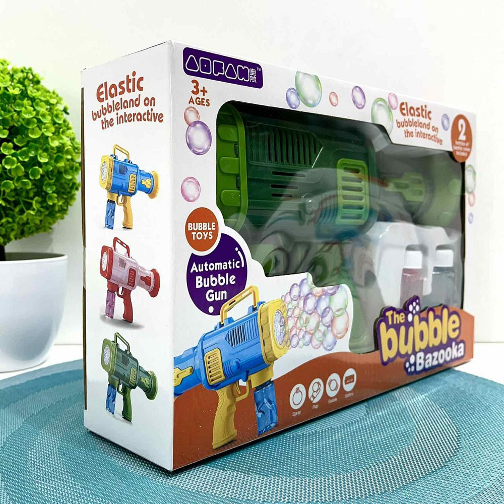 Пістолет для запуску мильних бульбашок світло запаска 26 см Зелений (9835-3) Чернігів - фото 7