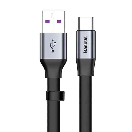 Кабель Baseus Simple HW Quick Charge Charging Data Cable USB For Type-C 40W 23cm Gray black Киев