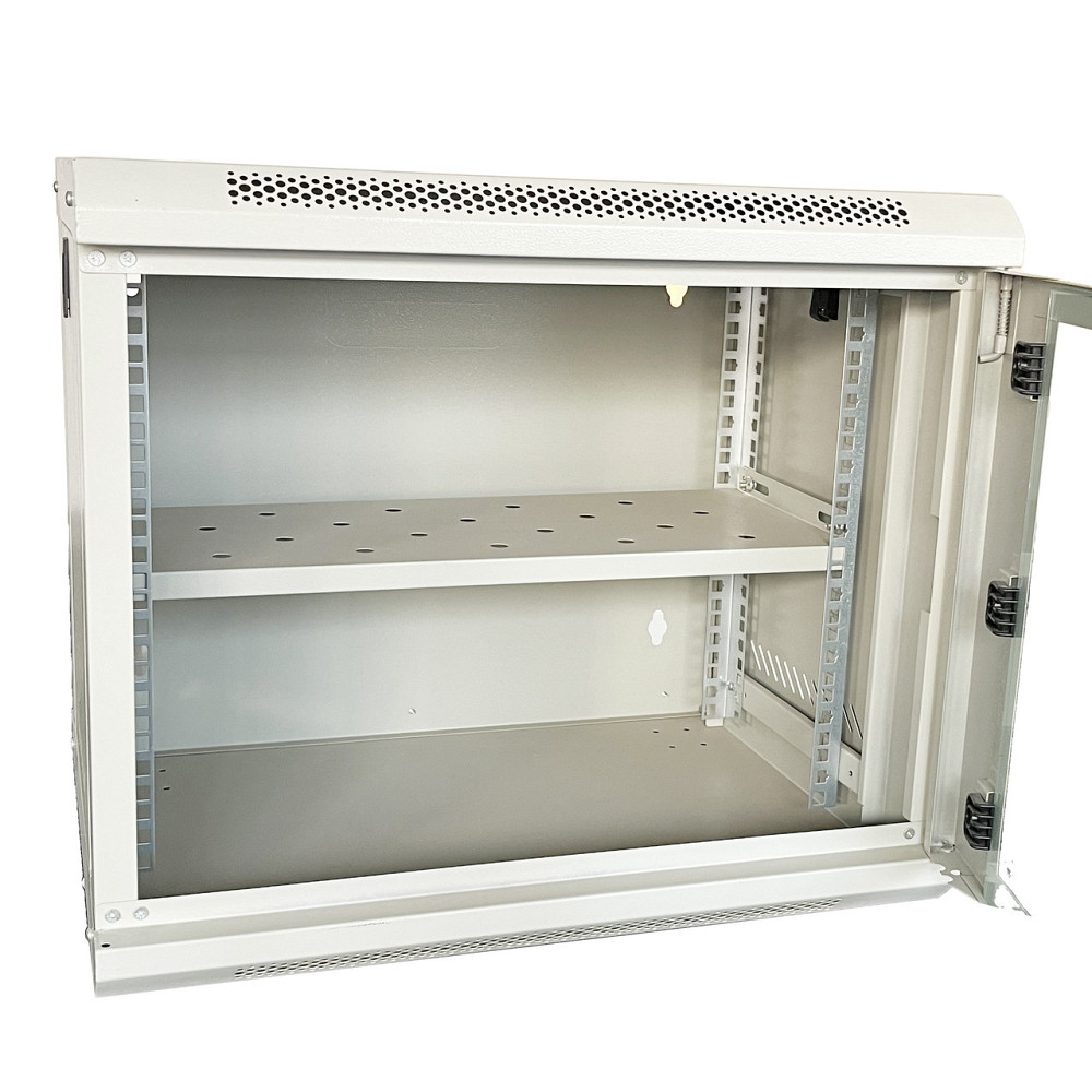 Шкаф серверный настенный с полкой GEAR 9U 19'' 530x400x450 мм., Серый (GWMSN-9U-530-400G) Киев - изображение 4