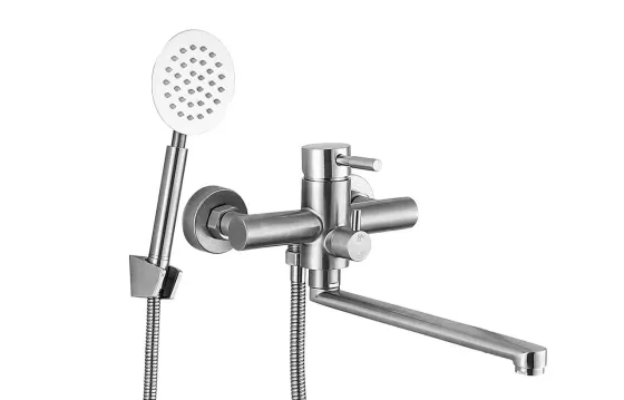 Смеситель для ванны с душевым гарнитуром Wezer EKO7-01 сатин Киев