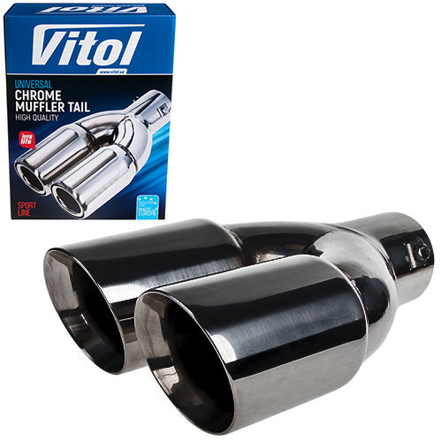 Насадка на глушитель НГ-0478-BK, внутренний диаметр 64мм, длина 229мм, внешние 76мм, двойная Харьков - изображение 1