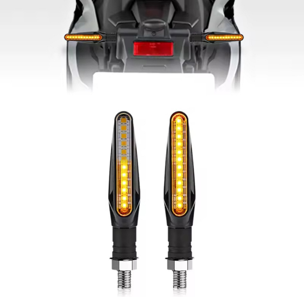 Универсальные светодиодные поворотники 2 шт для мотоцикла 11 см 12 v черный Киев - изображение 1