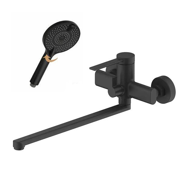 Змішувач для ванни з душовим гарнітуром FRAP F2267-6 чорний Київ - фото 1