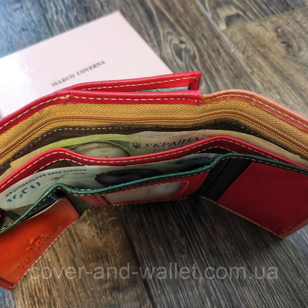 Маленький шкіряний жіночий гаманець пудрового кольору Marco Coverna MC 2-2068 Київ - фото 6