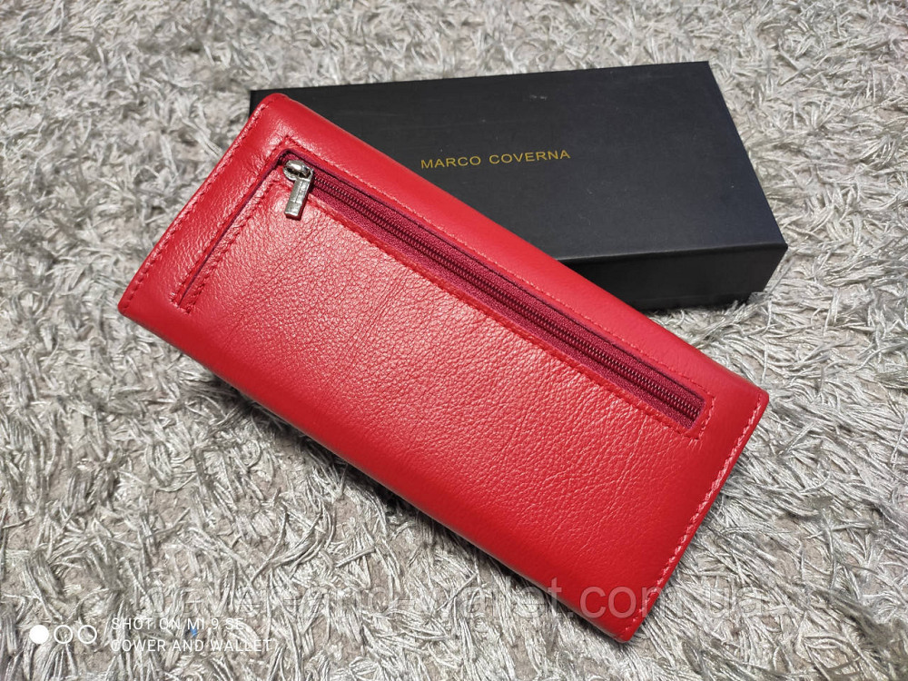 Класичний шкіряний жіночий гаманець червоного кольору Marco Coverna MA 501-1 Київ - фото 10