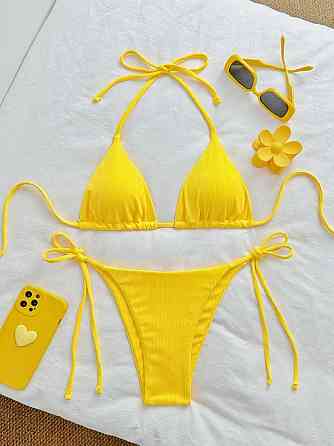 Купальник роздільний шторками на зав`язках М жовтий Київ