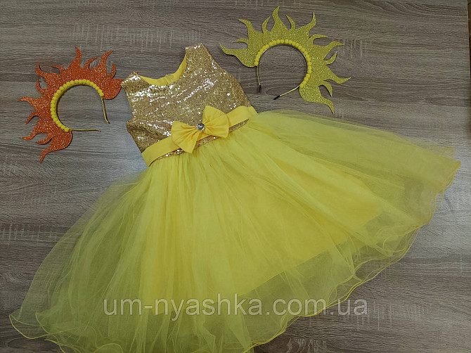 Жовта святкова сукня на дівчинку костюм Сонечко, Курчатко, Качечка, Кульбаба Кривий Ріг - фото 2