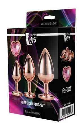 Набор анальных пробок GLEAMING LOVE ROSE GOLD PLUG SET Sex Aura Киев
