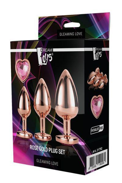Набор анальных пробок GLEAMING LOVE ROSE GOLD PLUG SET Sex Aura Киев - изображение 2