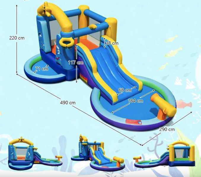 Надувна водна гірка Costway Planet з двома басейнами та насосом Київ - фото 2