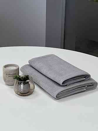 Комплект полотенец однотонных Ideal Textile 50х90см + 70х140см 400 г/м2 (56860932) сірий Черновцы