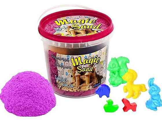 Кінетичний пісок Magic sand у відрі 1кг Рожевий ТМ STRATEG Київ