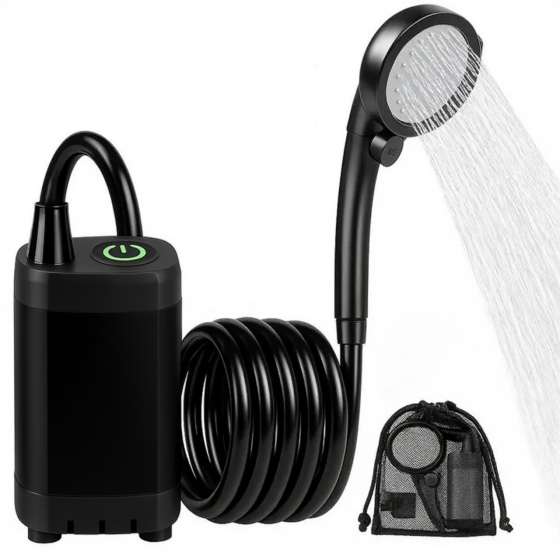 Душ туристичний портативний 2в1 з наметом: акумуляторний кемпінговий душ мобільний для походів кемпінгу і автотуризму, чорний Кам'янець-Подільський