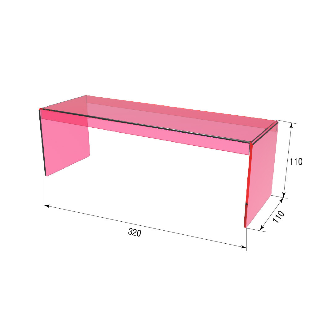Подіум EKOSTAR П-обр 110х320х110 3мм рожевий Київ - фото 3