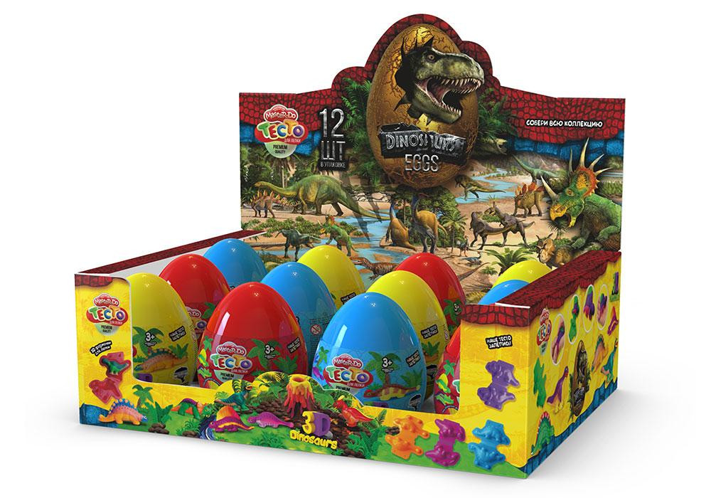 Набір креативної творчості" Тісто для ліпки "Master Do" Dinosaurs EGGS укр. (12), шт Київ - фото 1