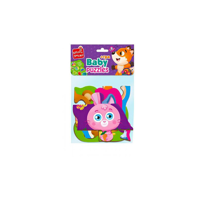 Пазли максі з грою Малюк Зможе «Лісові звірі» Vladi Toys VT1722-22 Укр Вінниця - фото 1