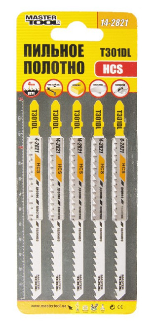 MASTERTOOL Полотно пильне для лобзика MASTERTOOL T301DL 5 шт дерево/пластик чистий прямий різ 6 Коломия - фото 2
