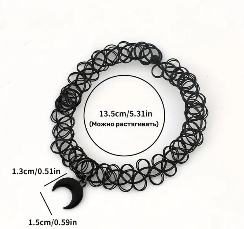 Чокер с черной луной — готическое колье на шею, аксессуар на шею. Киев - изображение 6