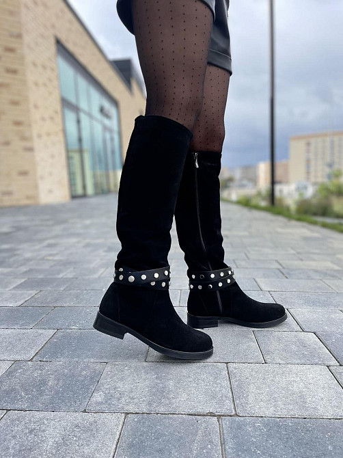 Nivelle Жіночі чоботи зимові з натуральної замші чорні / Чоботи замшеві 5466/2517 р. 37-40 Коломыя - изображение 8