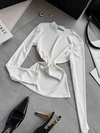 Жіночий повсякденний базовий лонгслів мікродайвінг Молочний Одеса