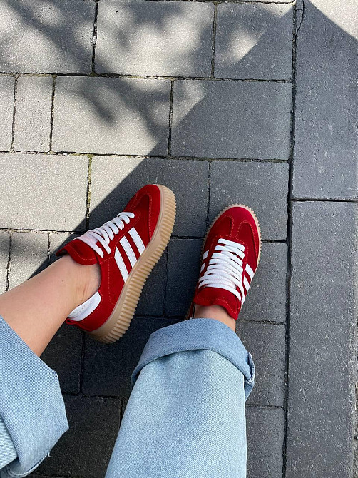 Dino Vittorio Кеди жіночі Dino Vittorio червоні натуральна замша 37-40 розміри (2408/131/250) Коломия - фото 8