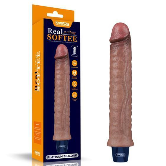 Вибратор - Real Softee Rechargeable Silicone Vibrating Dildo 9.5