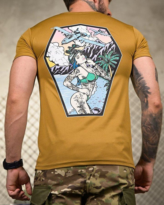 Тактическая потоотводящая футболка Palm coyot ПП4677 Одесса - изображение 7