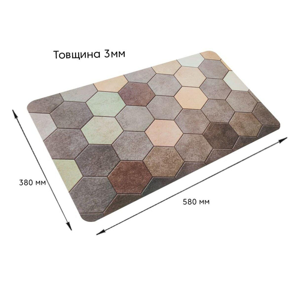 Вологопоглинаючий килимок 380х580х3мм Шестикутники (D) SW-00001571 Дніпро - фото 8