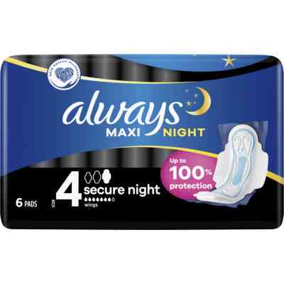 Гигиенические прокладки Always Maxi Secure Night Размер 4 6 шт. (8006540538258) Винница